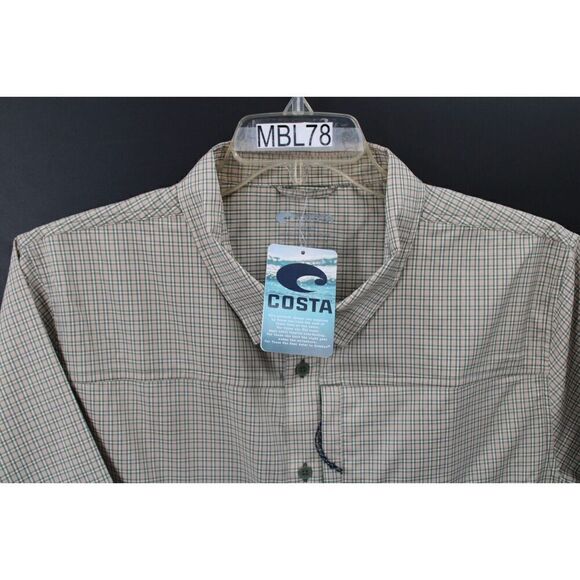 Costa button down shirt plaid large Mens New - Picture 7 of 8